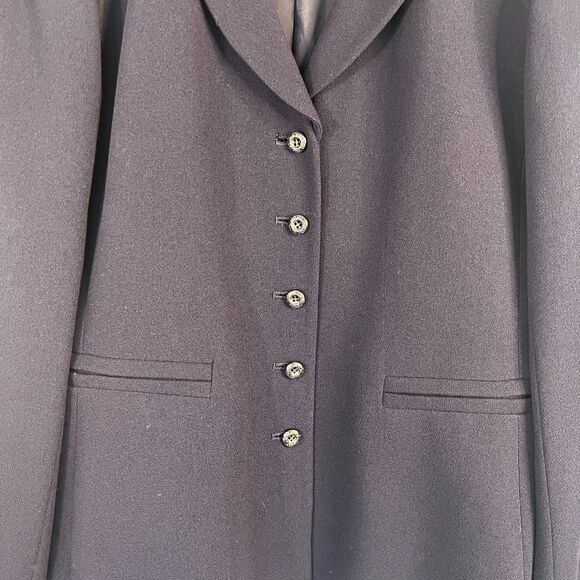 Dana Buchman Single Breasted Classic Career Blazer Navy Blue Size 8 Conservative - Picture 4 of 9